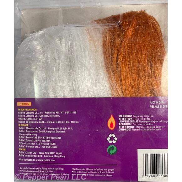 Sports FANatics Wig Burnt Orange White Football Game Stadium Costume Halloween - Picture 3 of 3